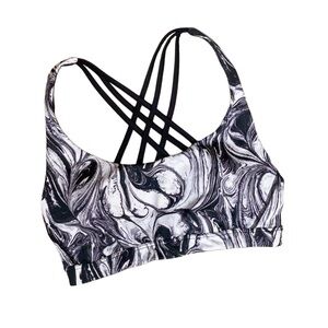 Victoria’s Secret Perforated Sport Bra in Black and White Marble size XS